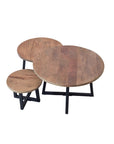 Tables Gigognes Jash - Manguier / Fer - 72x72x45cm