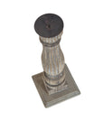 Bougeoir Dhar - Teck Recyclé - 13x13x38cm