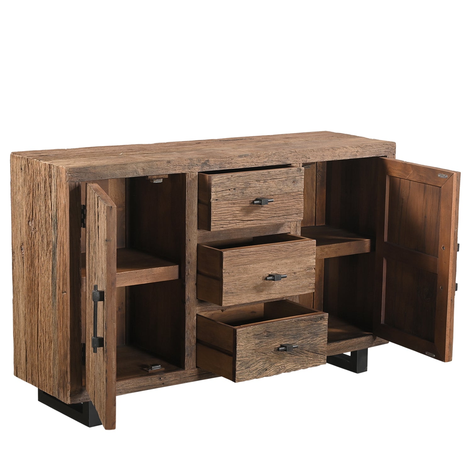 Buffet Surya - Vieux Bois - 150x40x90cm