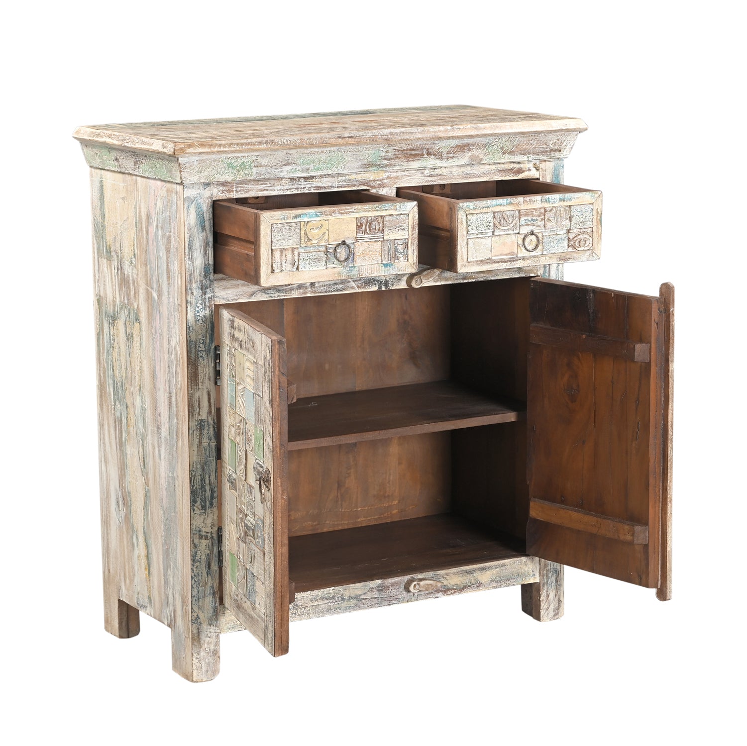 Buffet Mahira - Teck Recyclé - 81x41x91cm