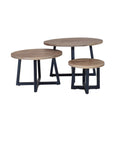 Tables Gigognes Jash - Manguier / Fer - 72x72x45cm