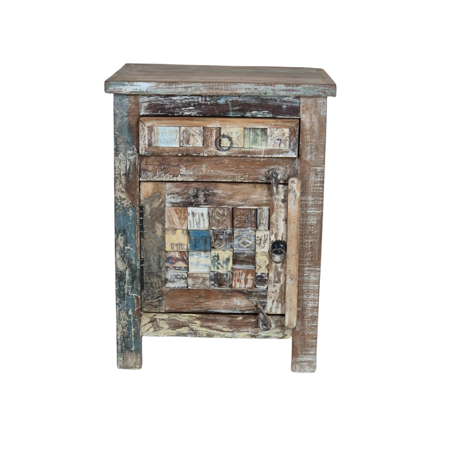 Table de chevet Nemi - Teck Recyclé - 45x35x61cm